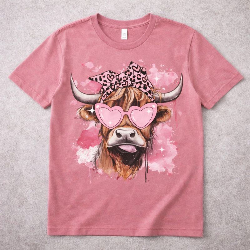 Cow in Heart Sunglasses - Adult Shirt