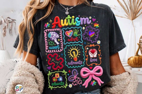 Faux Yarn Autism Awareness